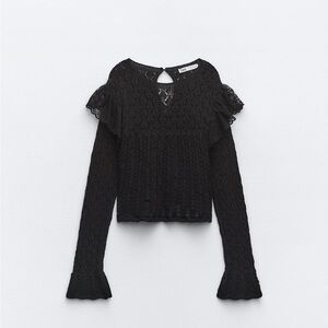Zara pointelle knit top